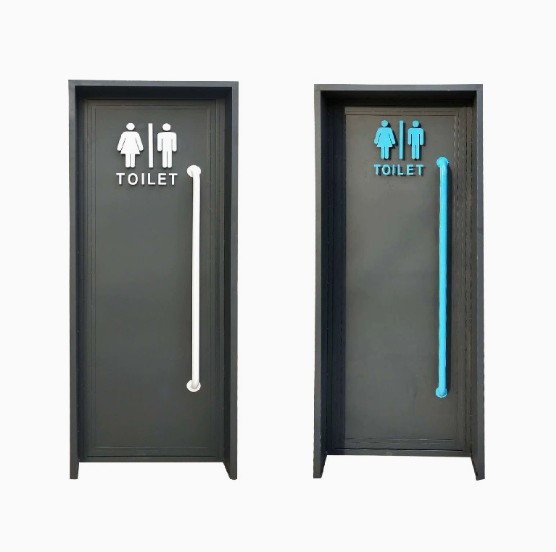 Металлическая дверь в индустриальном ретро-стиле. Подходит для ресторанов, туалетных комнат и коммерческих помещений. Креативный декоративный дизайн, простая и удобная распашная конструкция.